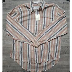 Axis Shirt New Mens Large Multicolor Striped Long Sleeve Collared Button-Up Tags